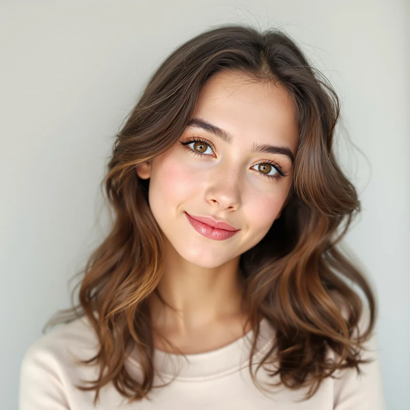 female PFP icon with natural expression for digital identity