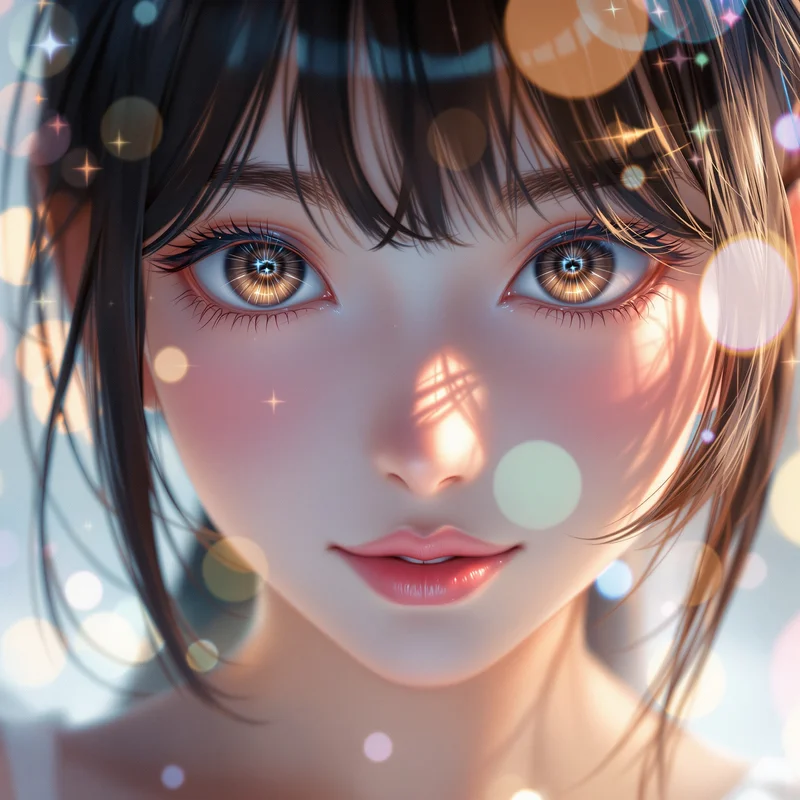 pastel bloom anime girl pfp with dreamy glow