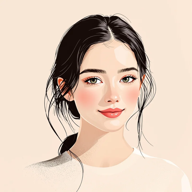 girl avatar image with glow effect for digital identity