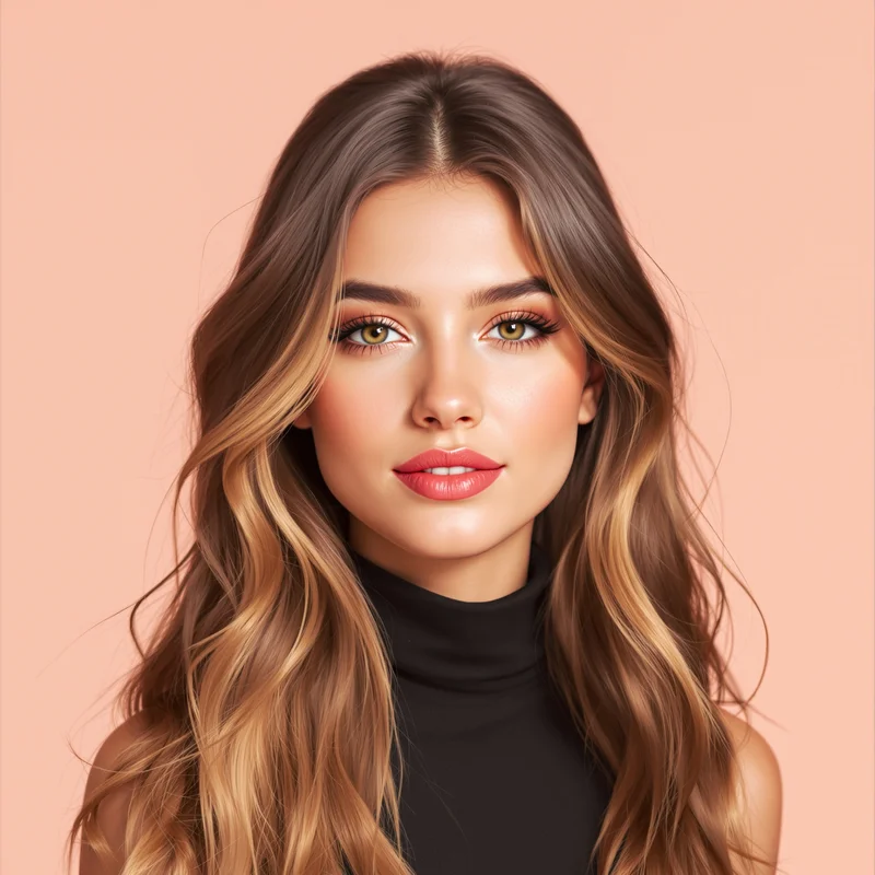 girl avatar image with natural expression for profile picture use