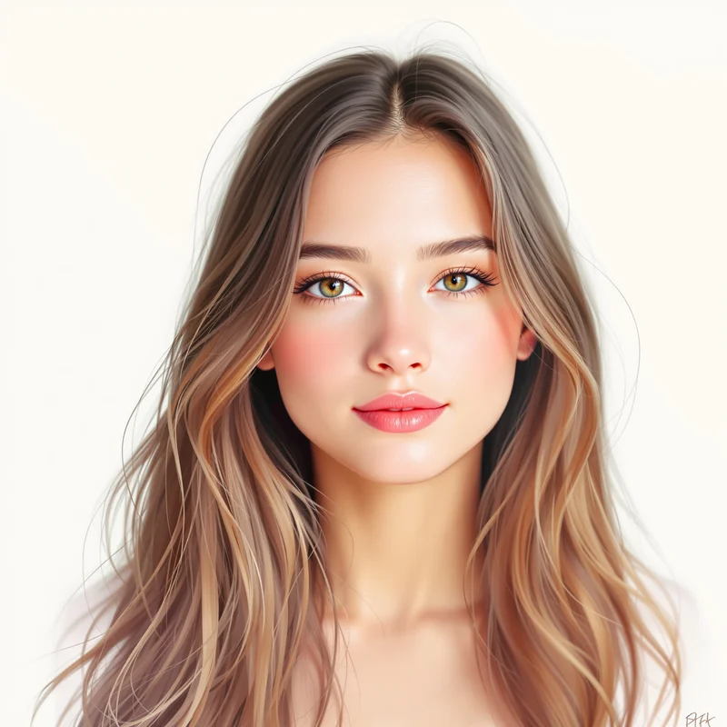 female PFP icon with natural expression for profile picture use