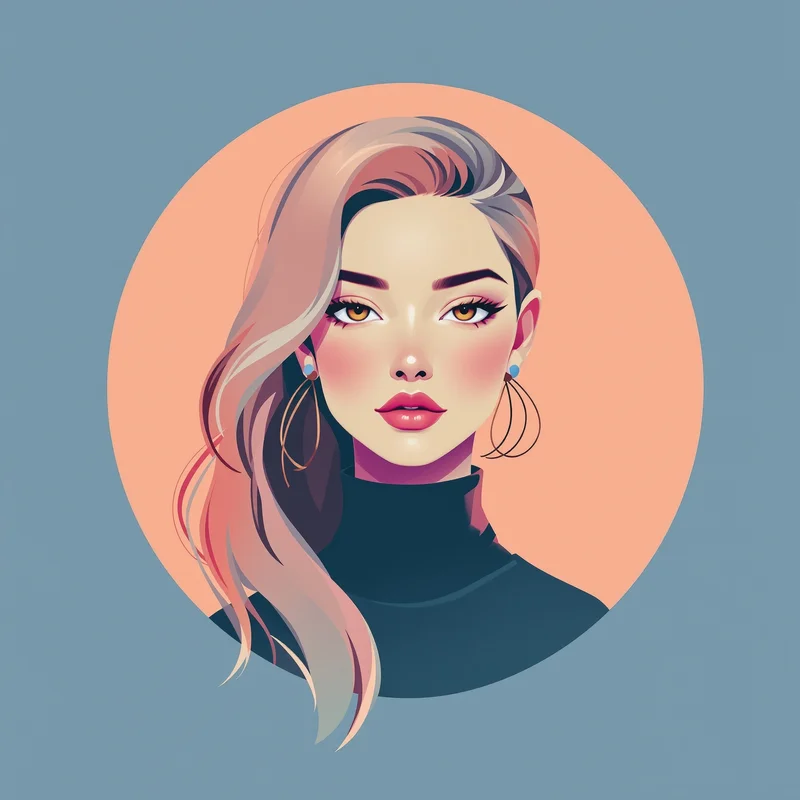 female PFP icon with clean background for social media avatar