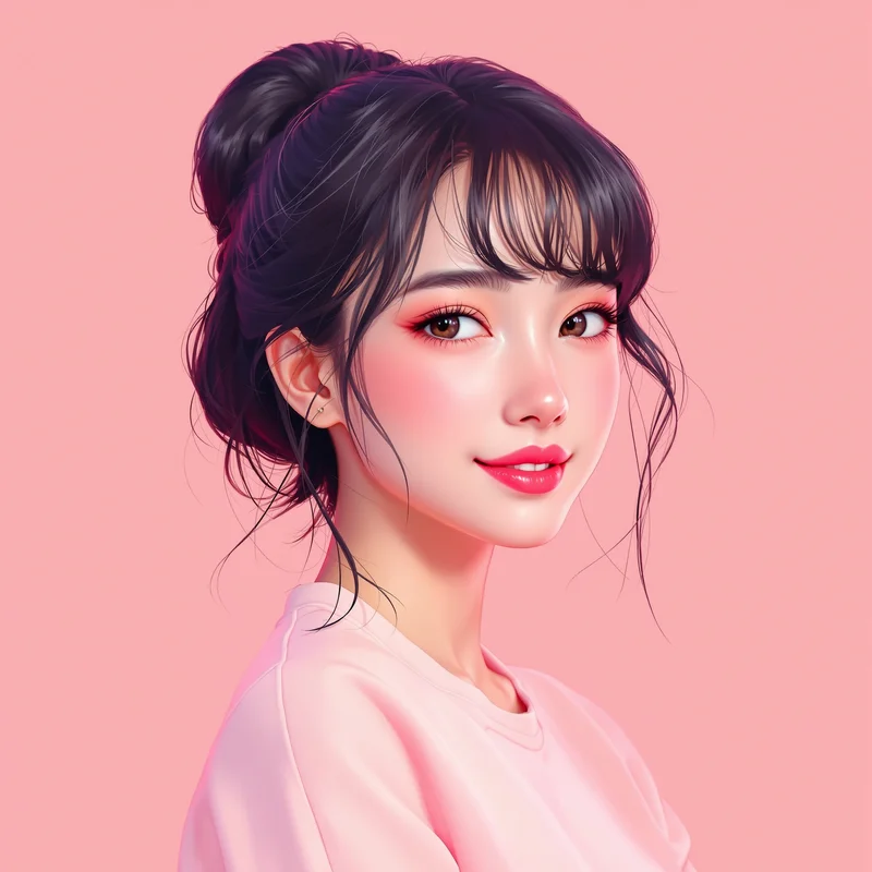 girl aesthetic avatar with aesthetic style for messaging profile icon