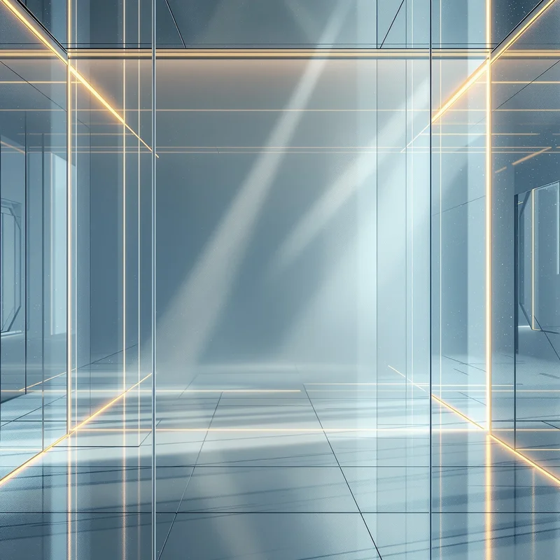 Deep transparent glass background