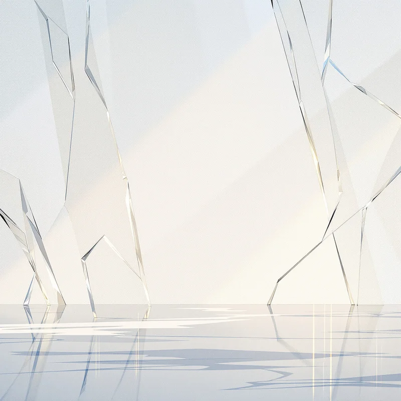 Deep transparent glass background