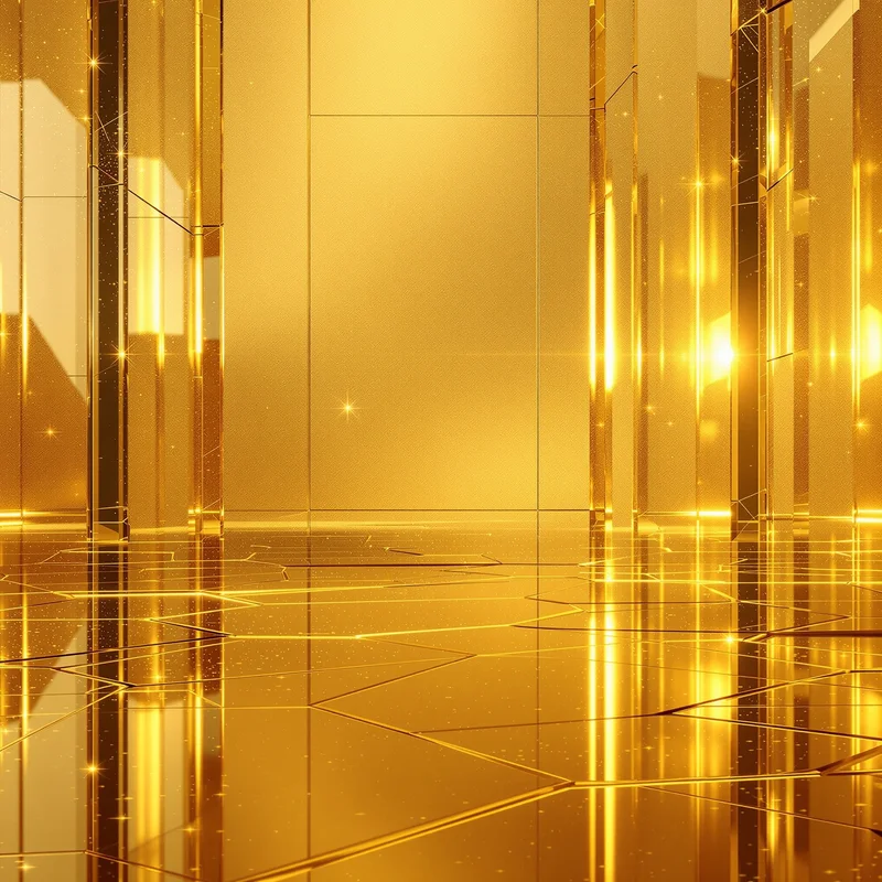 Golden reflection glass background