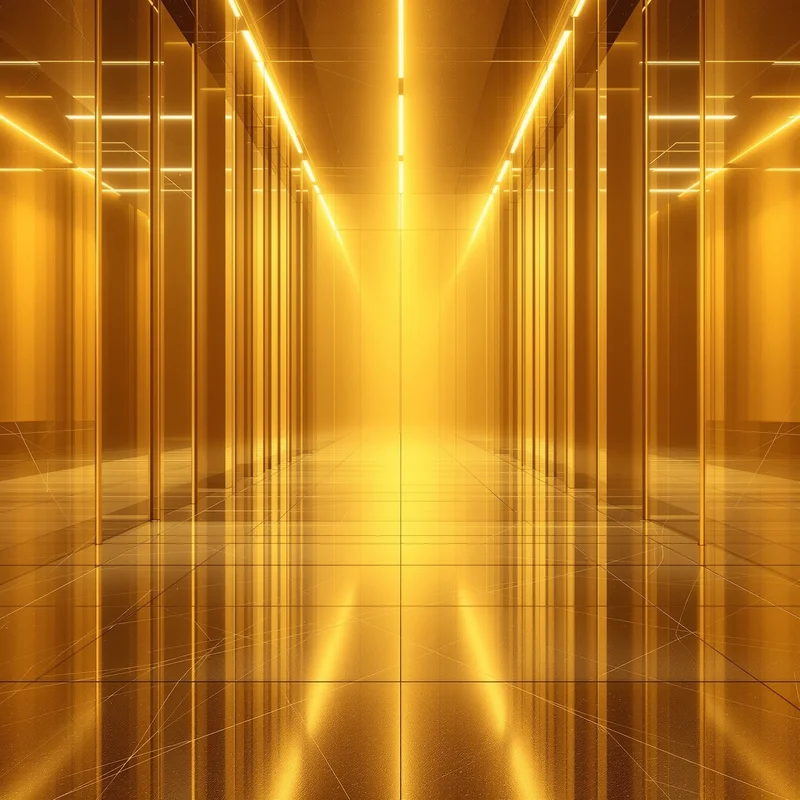 Golden reflection glass background