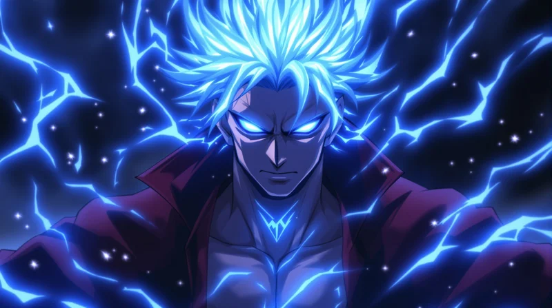 gojo pfp radiant blue aura portrait