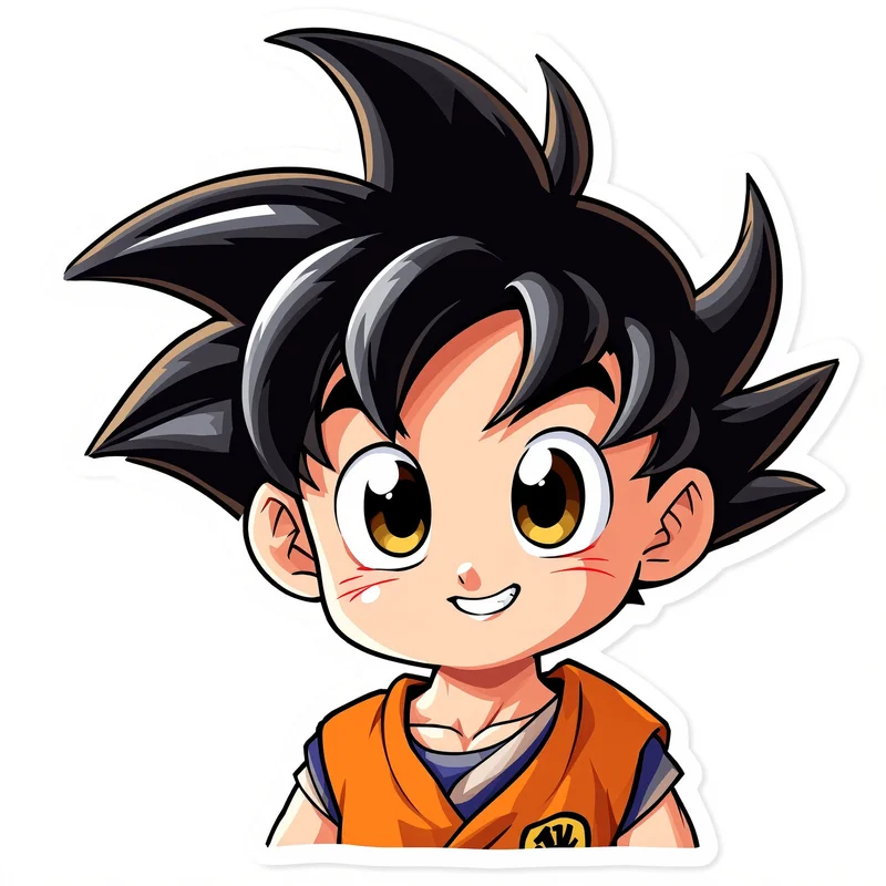 cute chibi goku anime pfp with playful dragon ball style