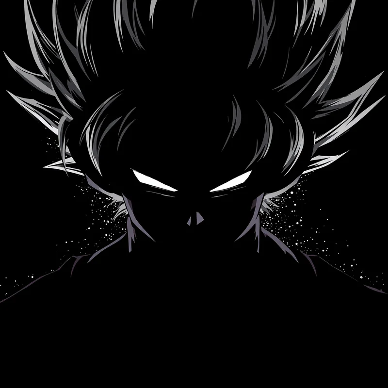 dark shadow goku anime pfp with mysterious silhouette