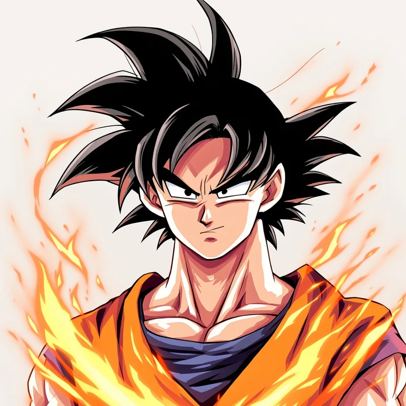 Guardian Flame Goku PFP clean anime avatar portrait