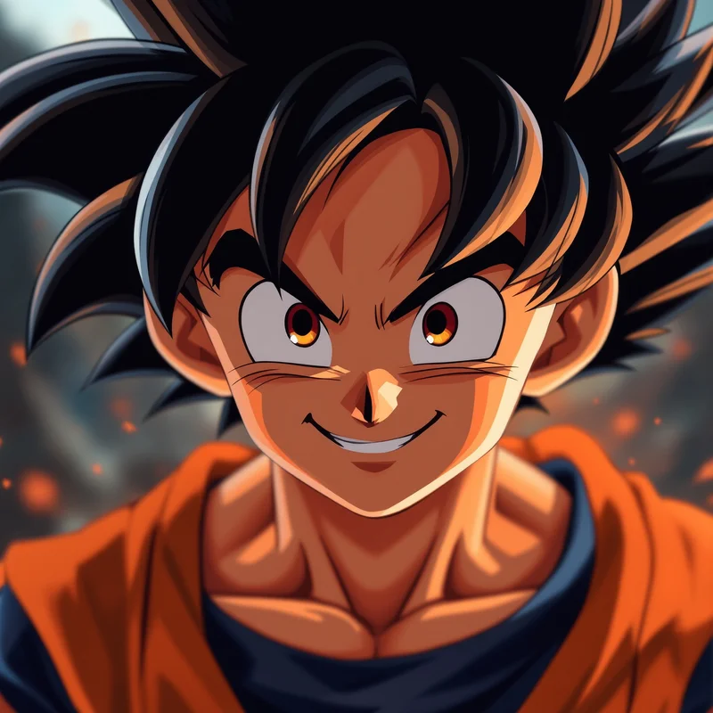 kid goku anime pfp with playful nostalgic energy