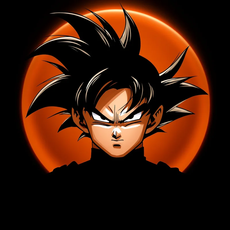 minimal aura goku anime pfp with clean silhouette