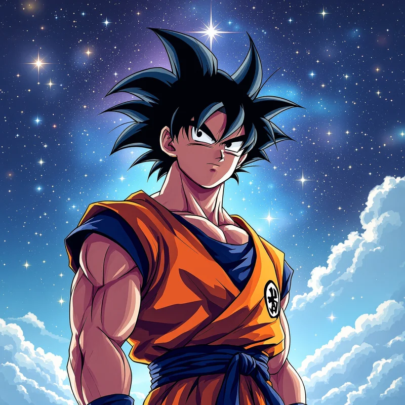 Starlit Hero Goku PFP high contrast anime avatar