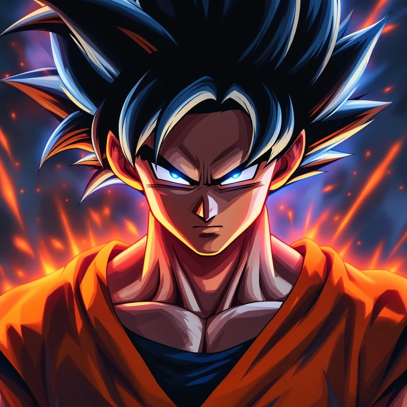training arc goku anime pfp with determined focus
