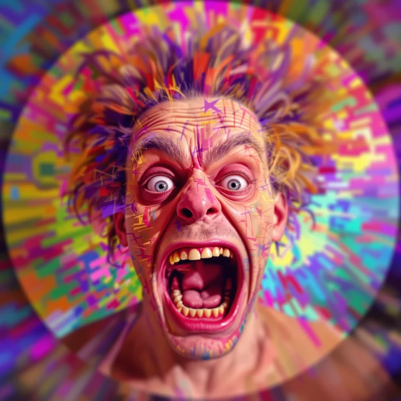 Goofy Ahh avatar portrait with distorted expression