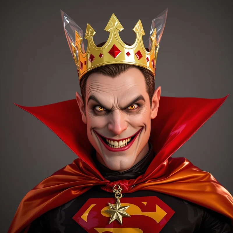Goofy ahh PFP with low budget supervillain props