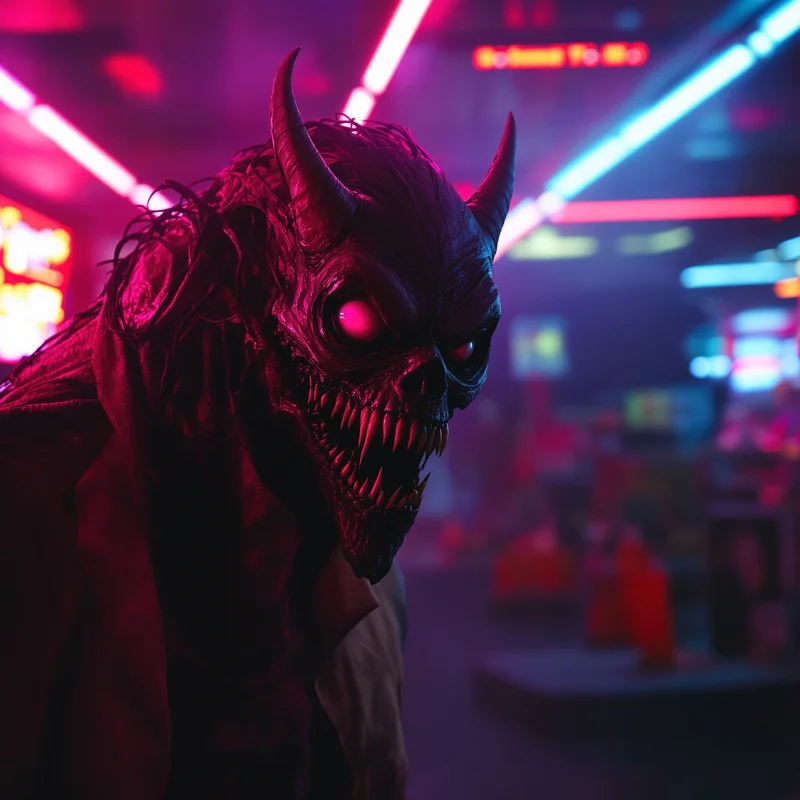Goofy ahh PFP with blurry gas station demon atmosphere