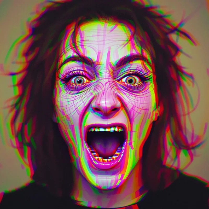 Goofy Ahh avatar portrait with distorted expression