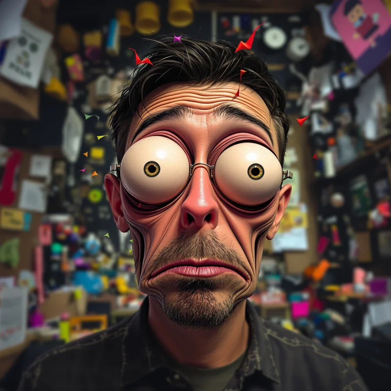 Goofy Ahh avatar portrait with distorted expression