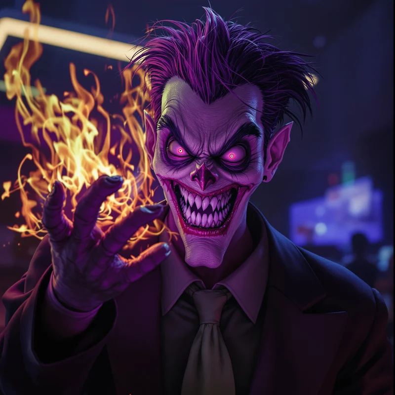 Goofy ahh PFP with low budget villain atmosphere