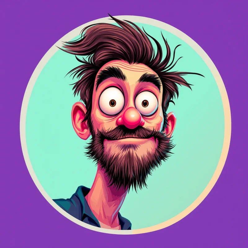 Goofy avatar profile image with funny expression