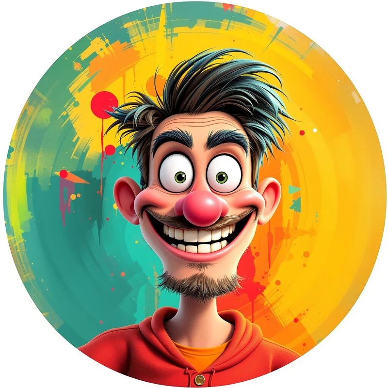 Goofy avatar profile image with funny expression