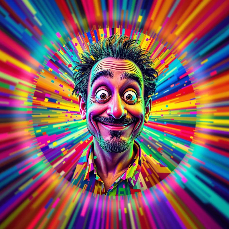 Goofy avatar profile image with funny expression