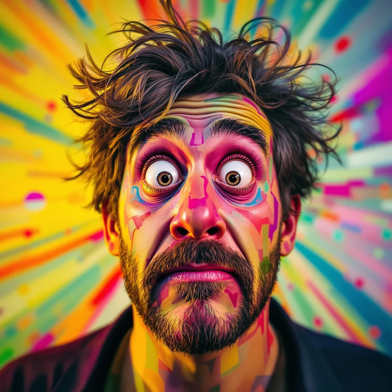 Goofy avatar profile image with funny expression