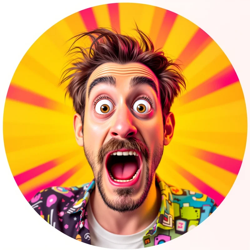 Goofy PFP with chaotic humor composition