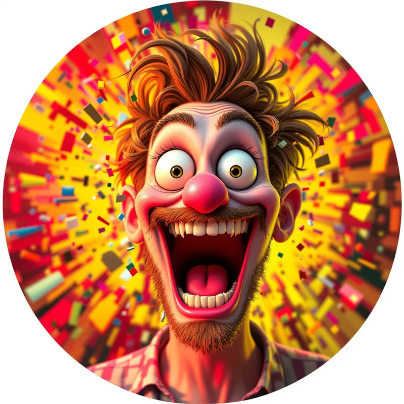 Goofy PFP with chaotic humor composition