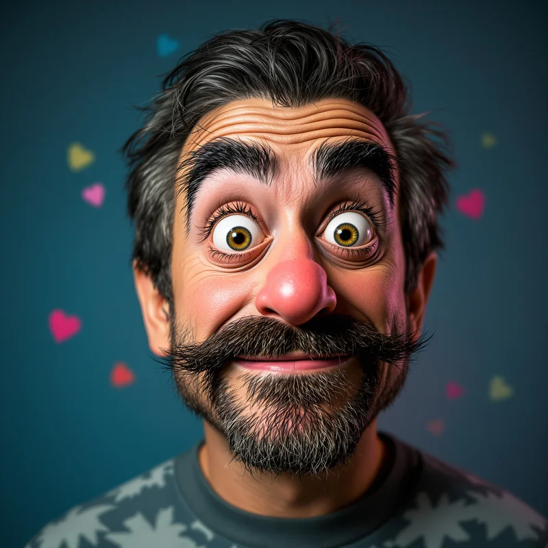 Goofy PFP with chaotic humor composition