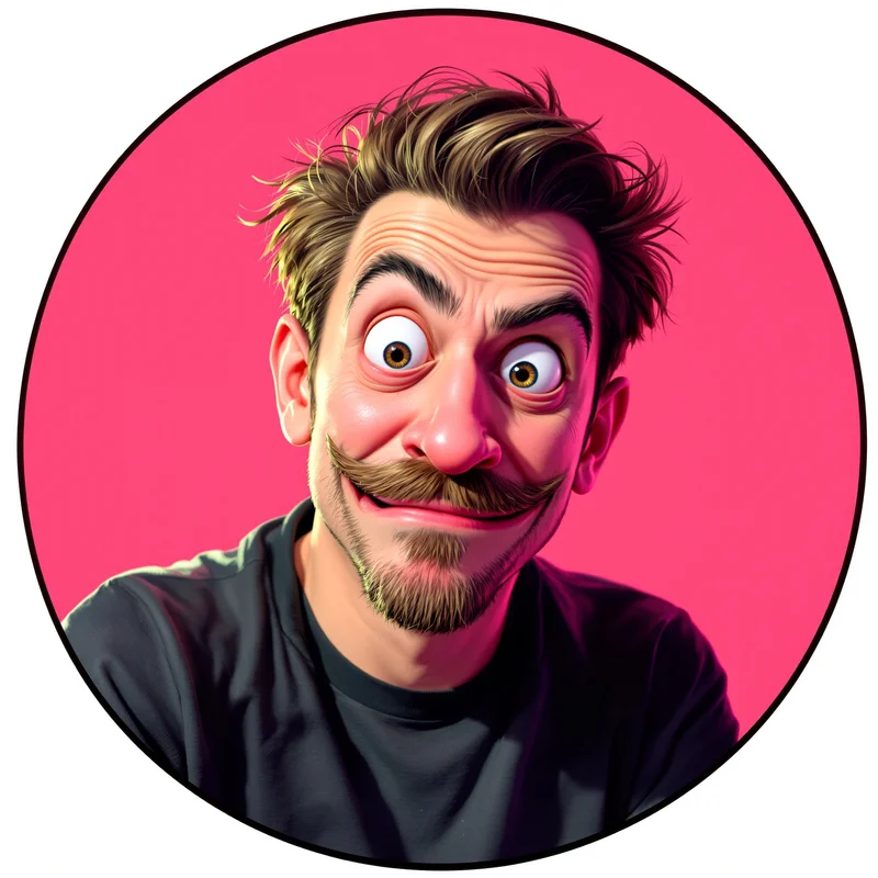 Goofy PFP with chaotic humor composition