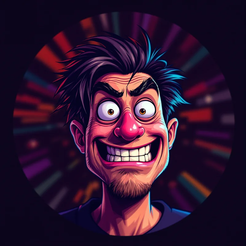 Goofy avatar profile image with funny expression