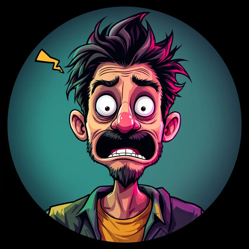 Goofy avatar portrait with playful expression