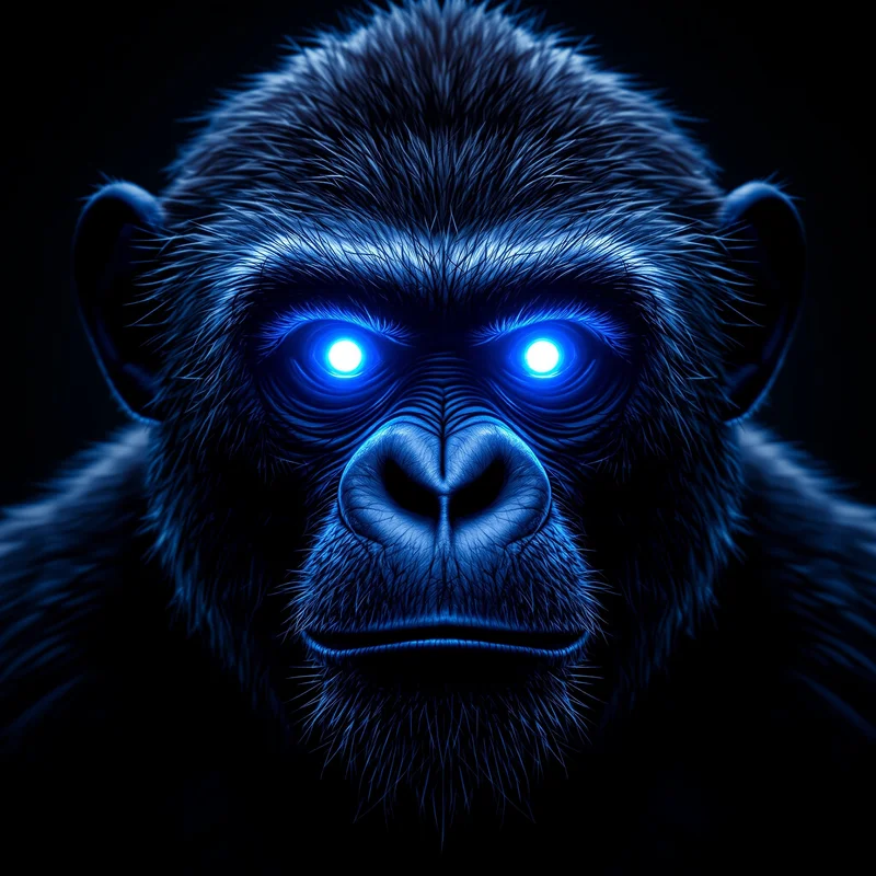 blue aura gorilla tag pfp with glowing vr energy
