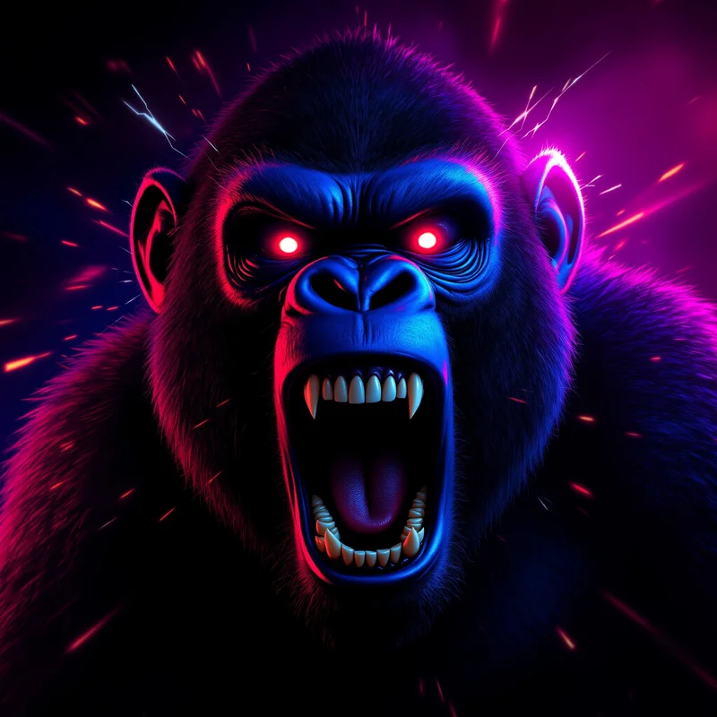 chaotic gorilla tag pfp with screaming meme energy