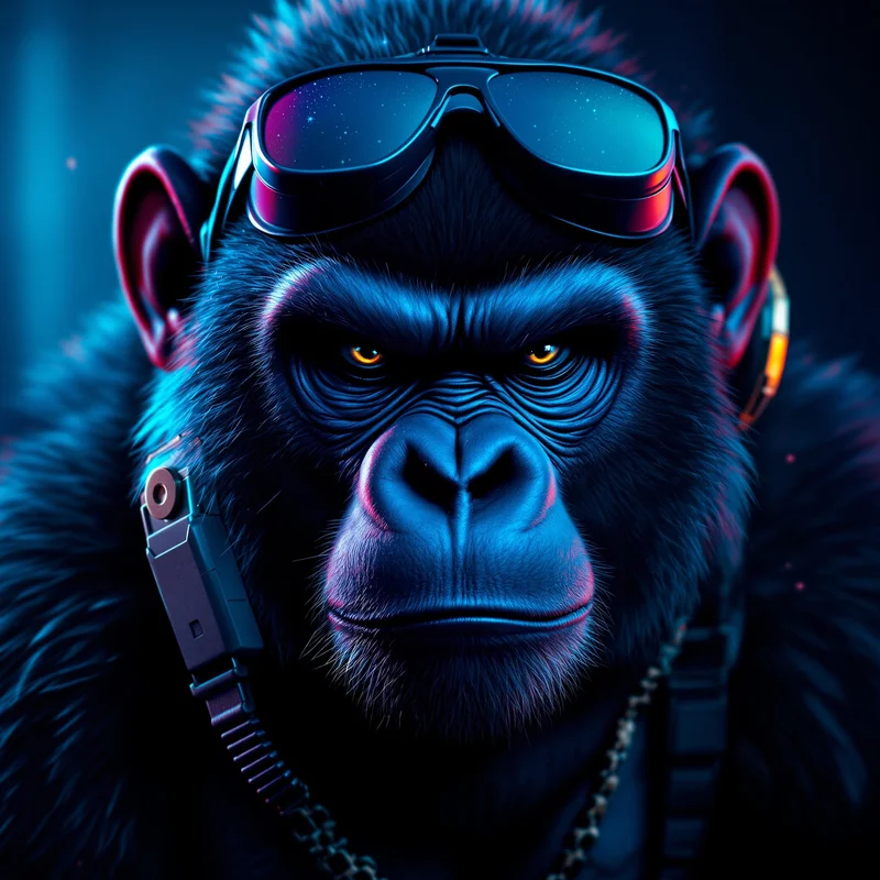 Competitive gorilla avatar.