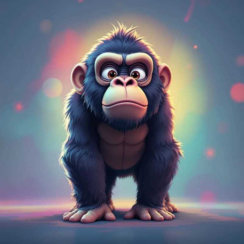 gorilla tag PFP avatar with neon lighting for VR profile icon