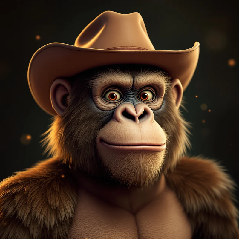 Cowboy gorilla avatar.