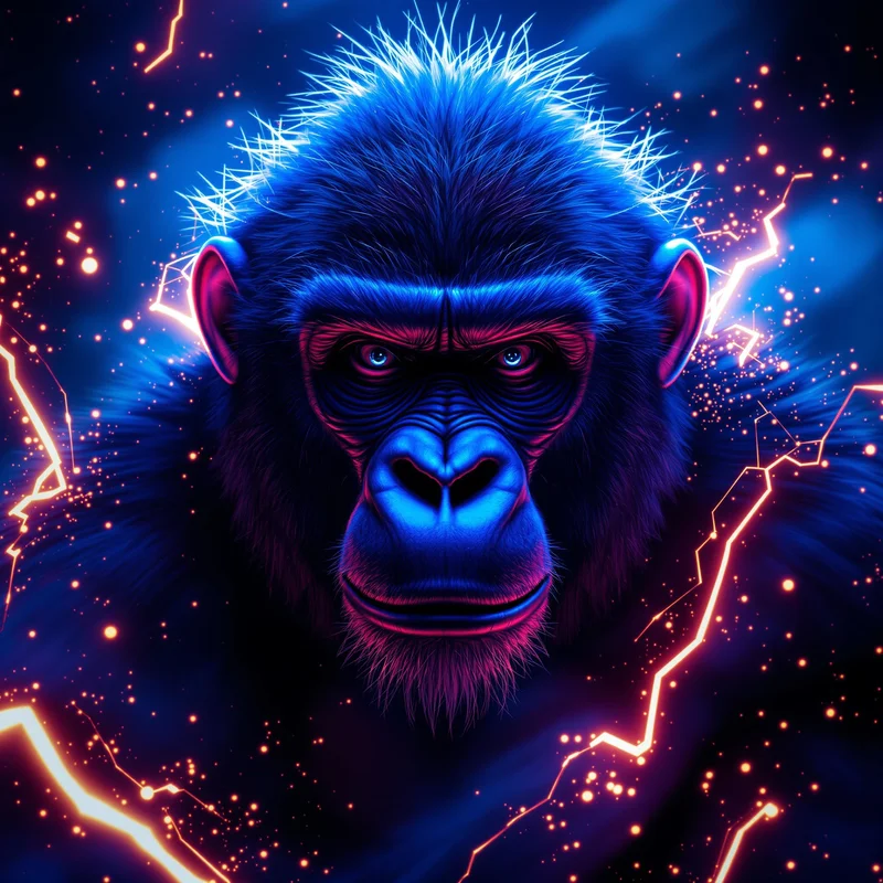 Cyan gorilla avatar.