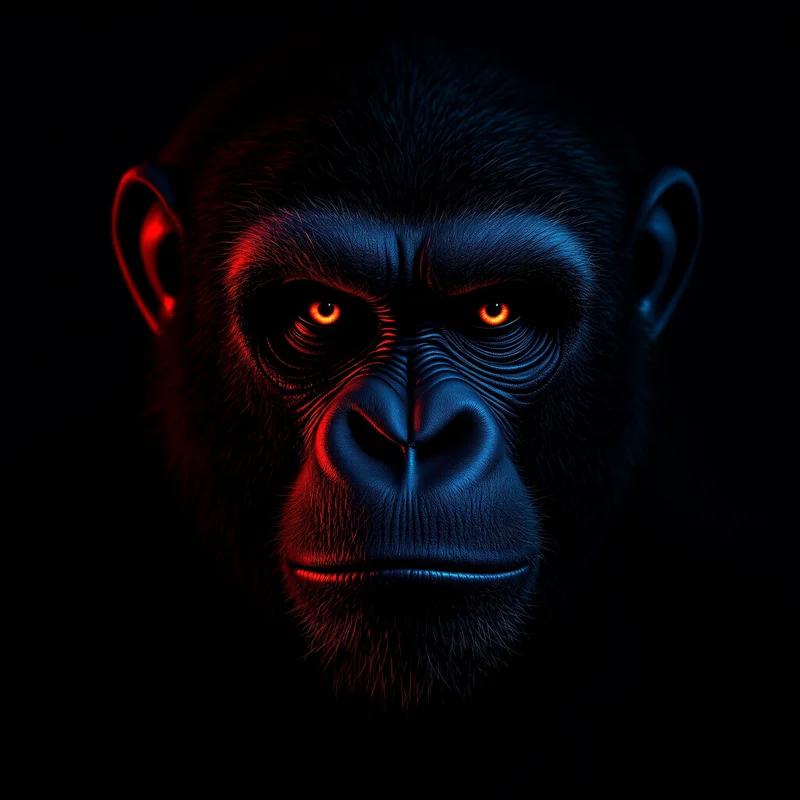 dark vr gorilla tag pfp with cinematic shadows