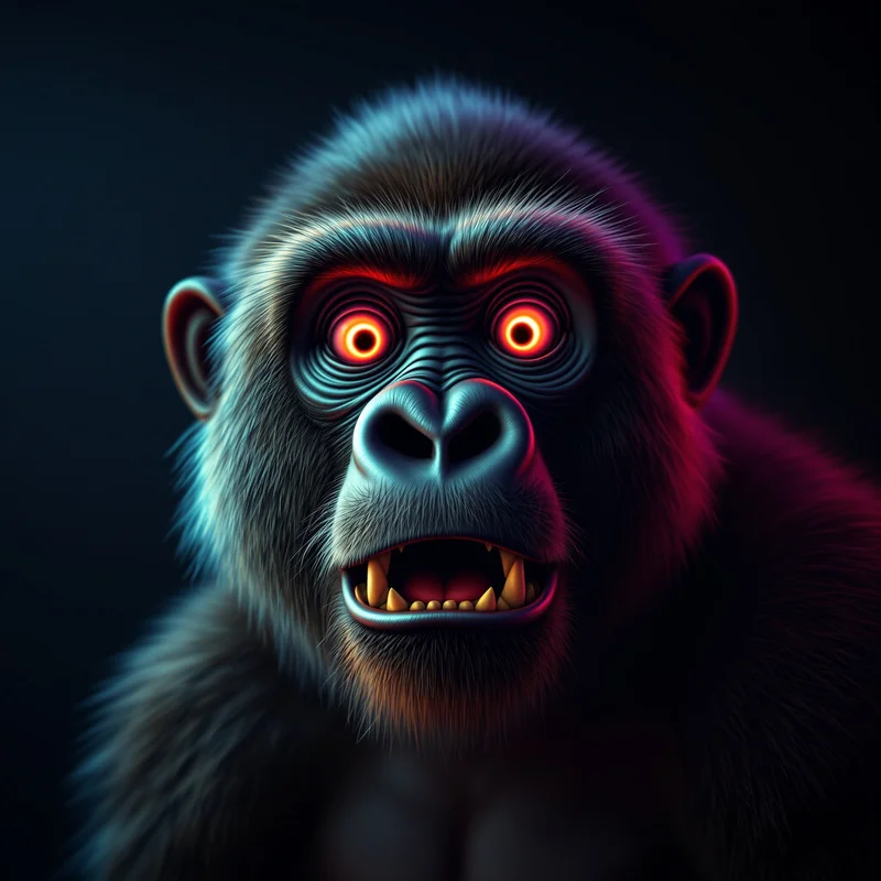 VR gorilla tag avatar with neon lighting for gaming avatar
