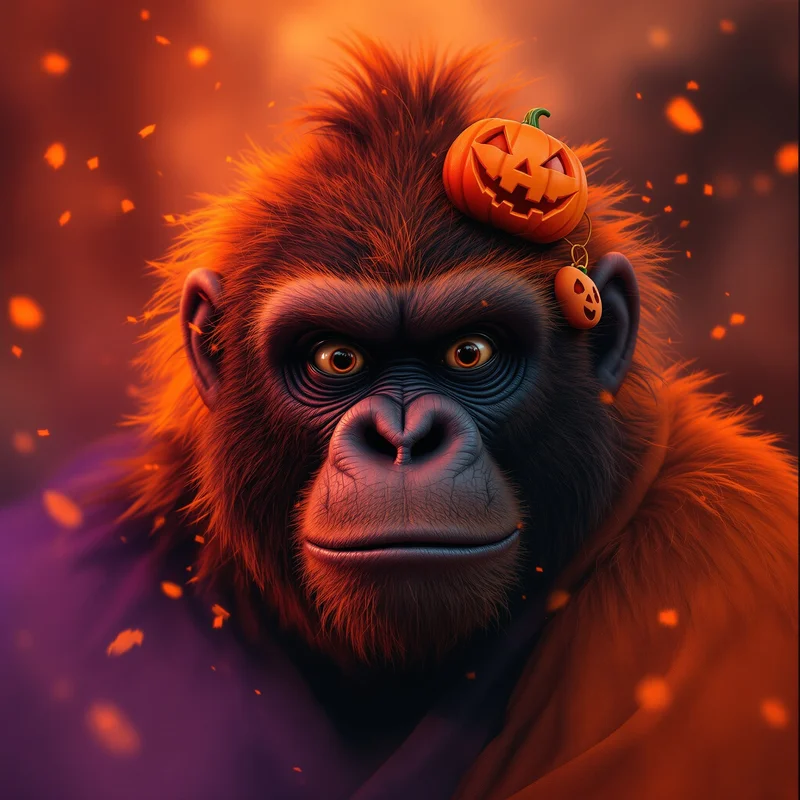 Ghost pumpkin gorilla avatar.