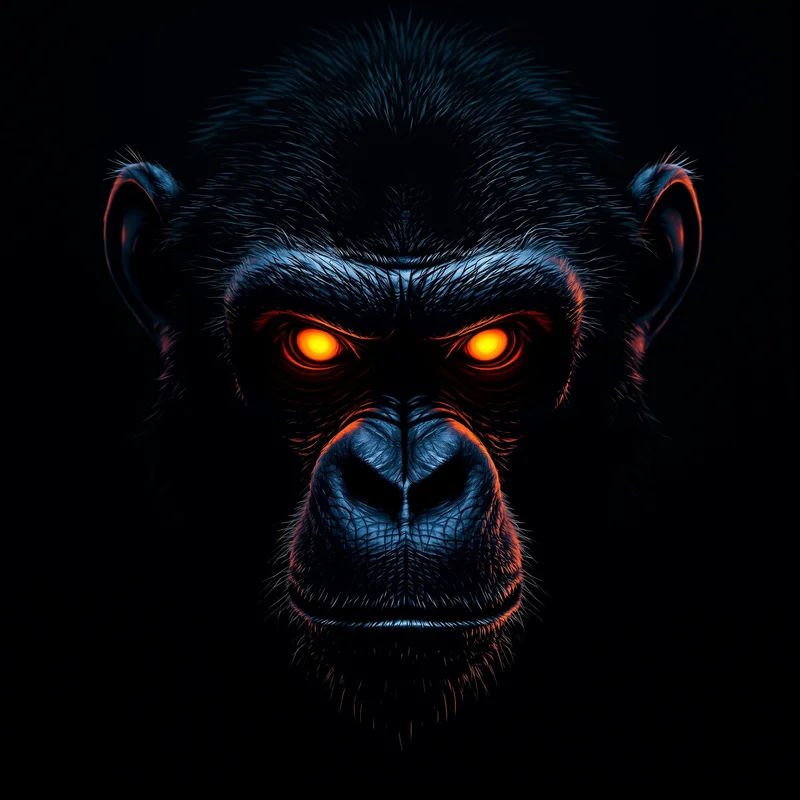 glowing eyes gorilla tag pfp with dark vr aura