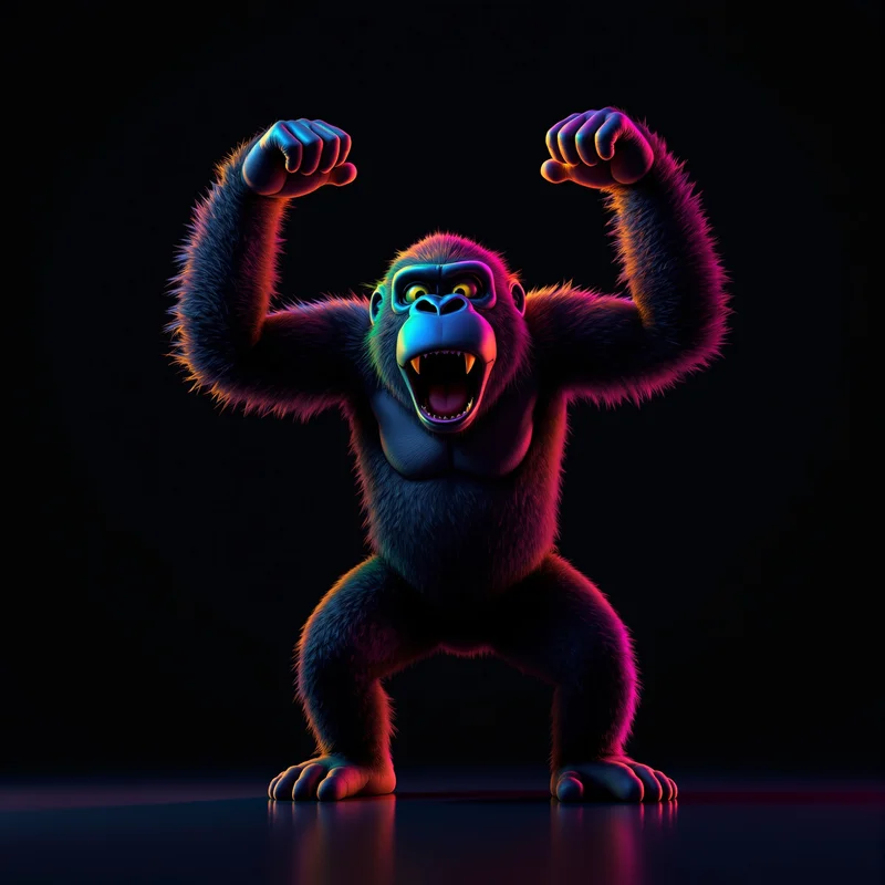 VR gorilla tag avatar with minimal background for game profile picture