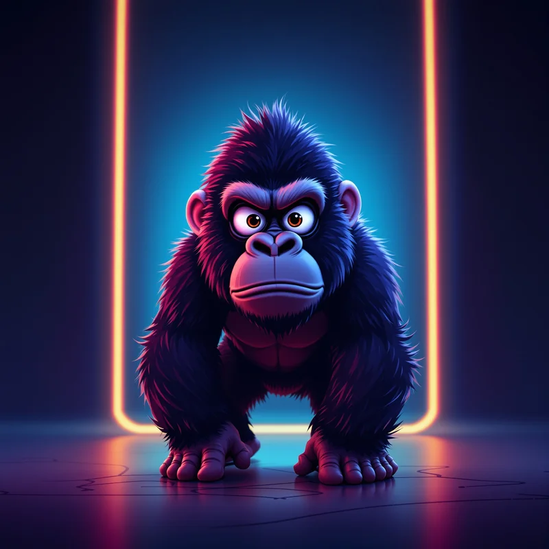 gorilla tag icon portrait with minimal background for social avatar