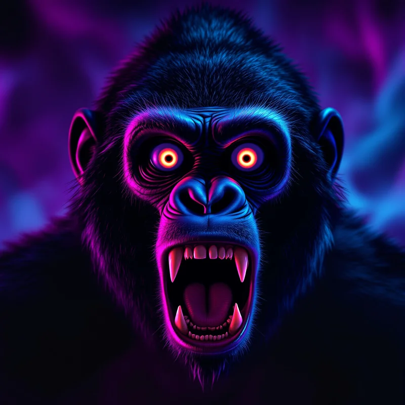 hyper reaction gorilla tag pfp with shocked expression