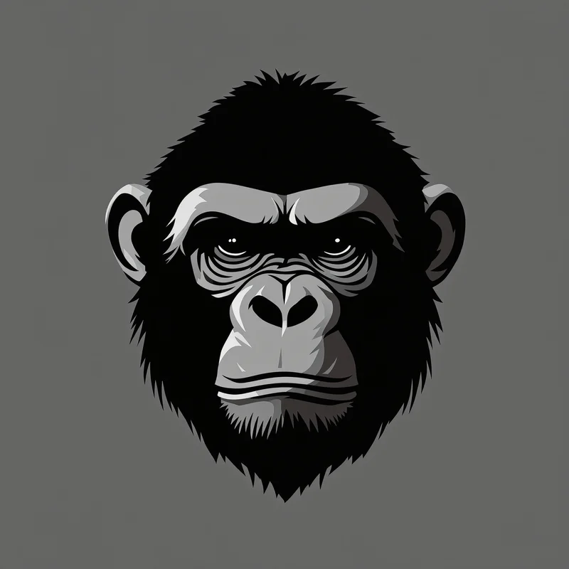 minimal gorilla tag pfp with clean monkey silhouette