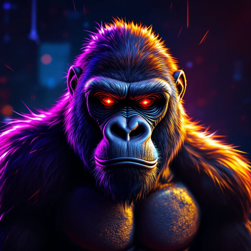 gorilla tag PFP avatar with neon lighting for digital identity